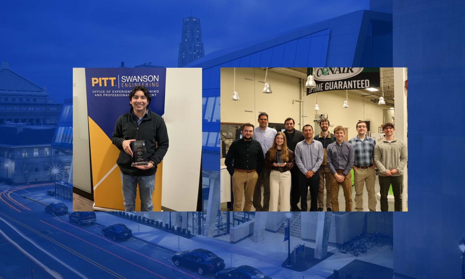 Two Photos: One of Emilio-Hoyos Sosa and one of Group picture: Back row: Jason Satteson, Keith Acker, and Evan Prem Front row: Max Rayburg, Amber Earnest, Mike Nguyen, Rex Rayburg, Michael Davis, and Alek Gmuer
