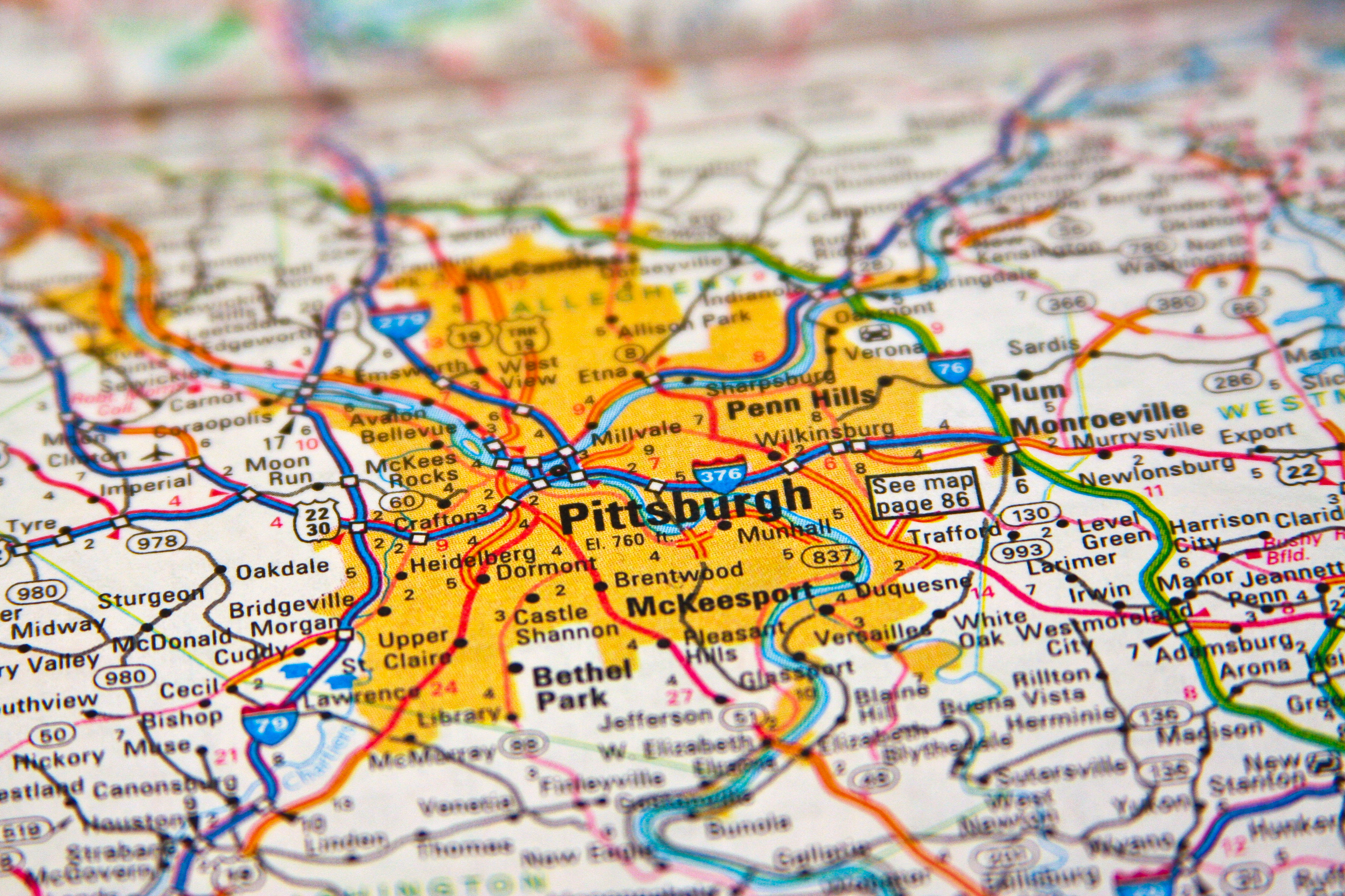 Map of Pittsburgh