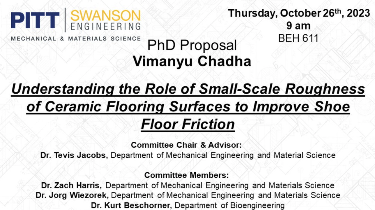 Understanding the role of small scale roughness of ceramic flooring surfaces to improve shoe floor friction