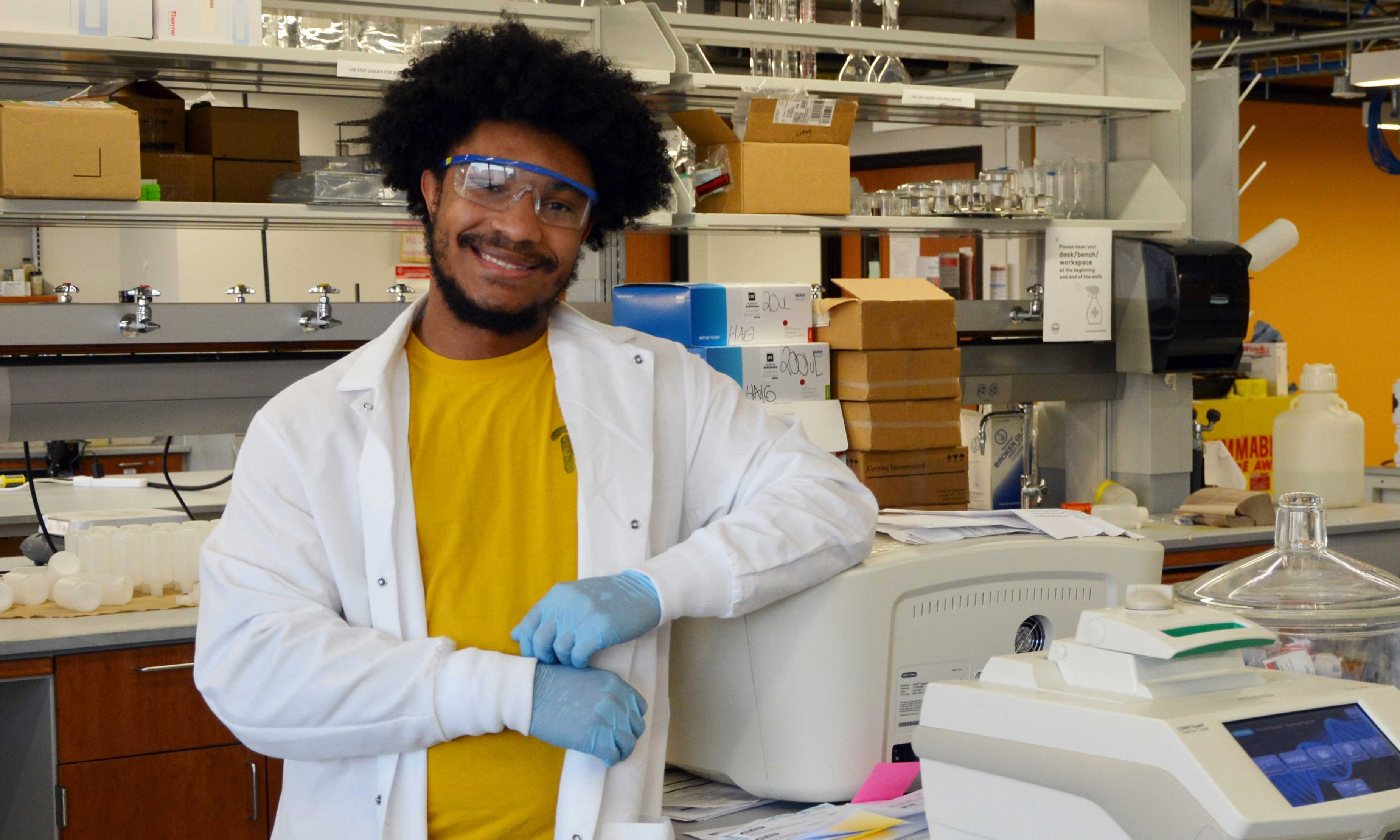 Student in a lab