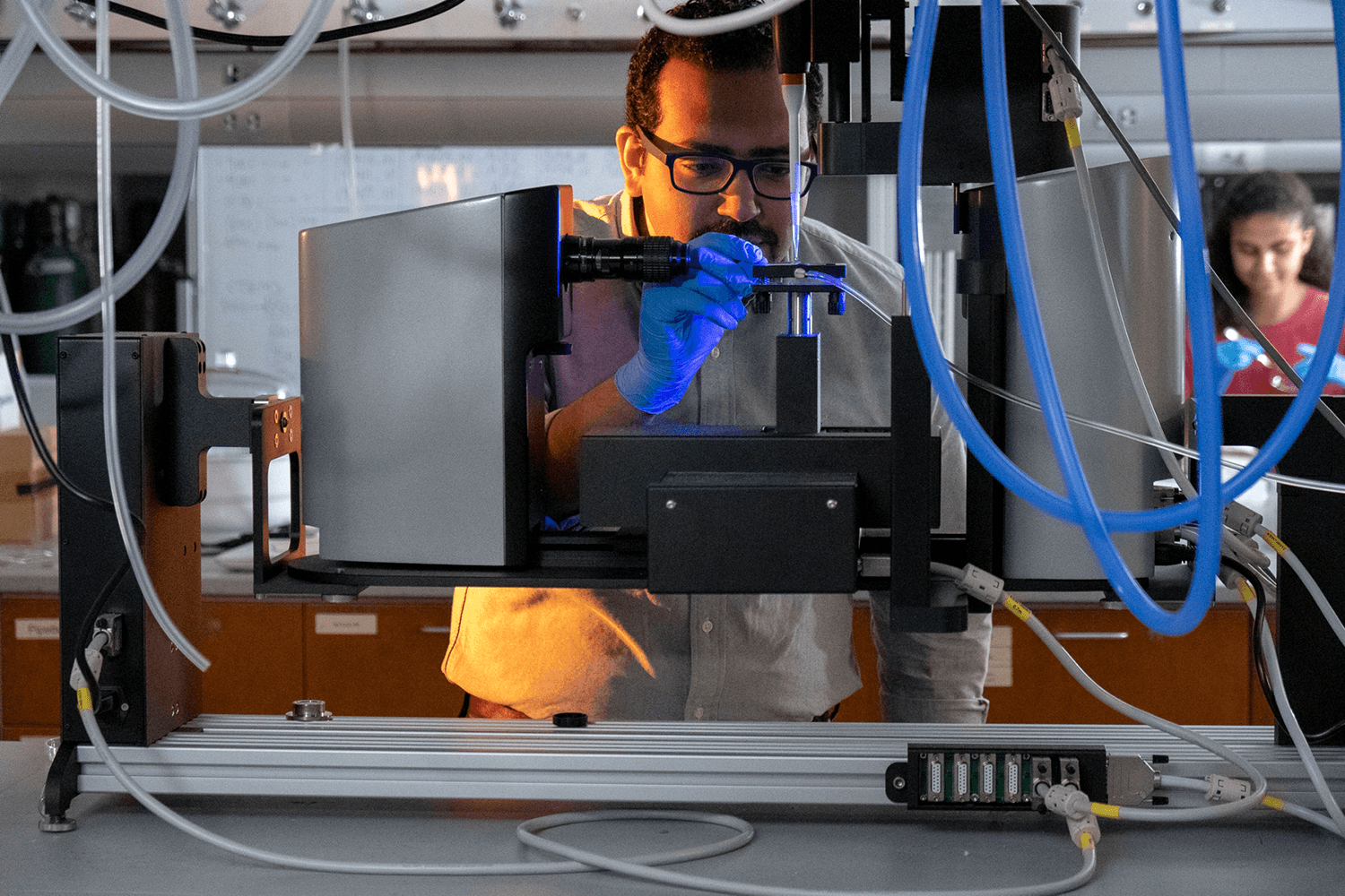 IE Assistant Professor Mostafa Bedewy in his NanoProduct Lab at Pitt