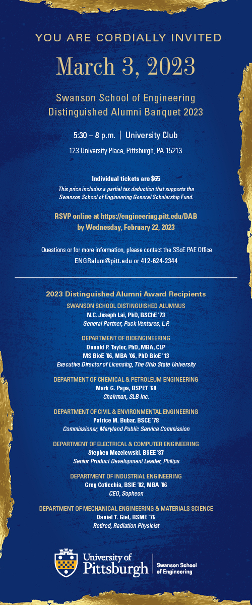 DAB March 3, 2023 invitation, 5:30-8pm, $65 per person 