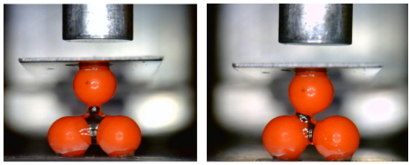 The rupture force of liquid bridges in two and three particle systems