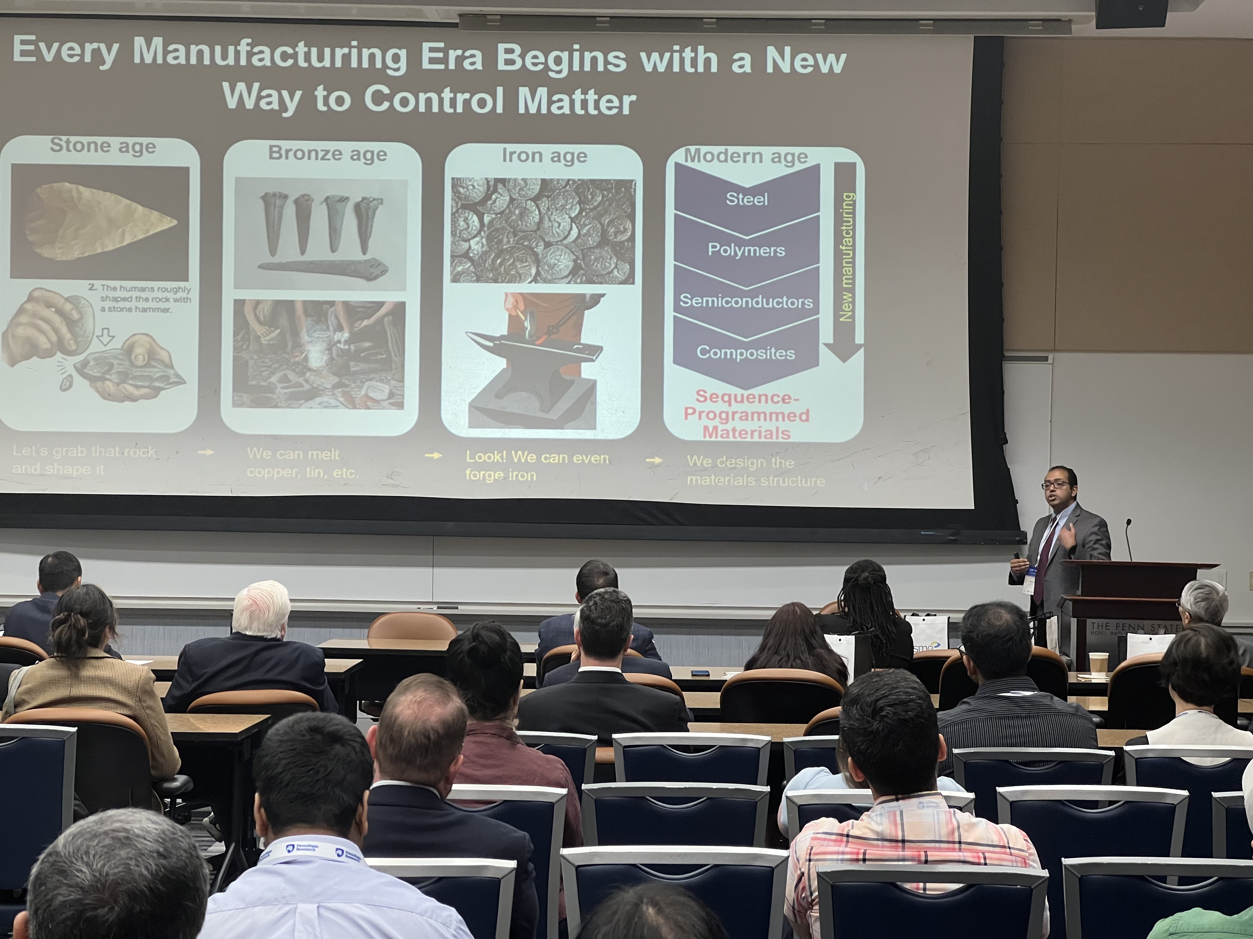Mostafa Bedewy presents his winning presentation at the NSF Manufacturing Blue Sky Competition.