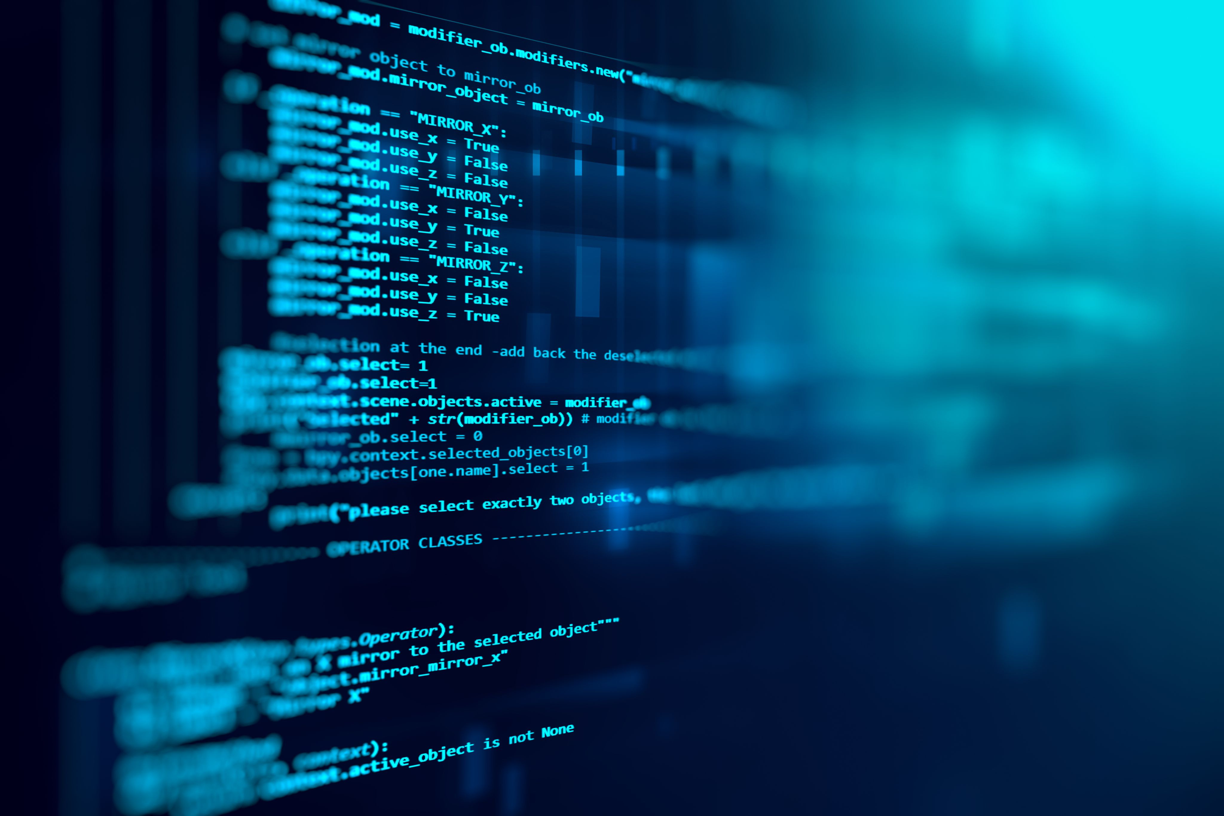 Code on screen.