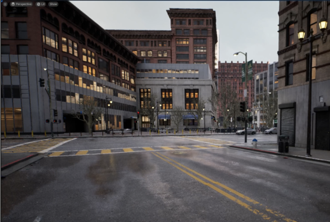 Virtual reality streetview of a city