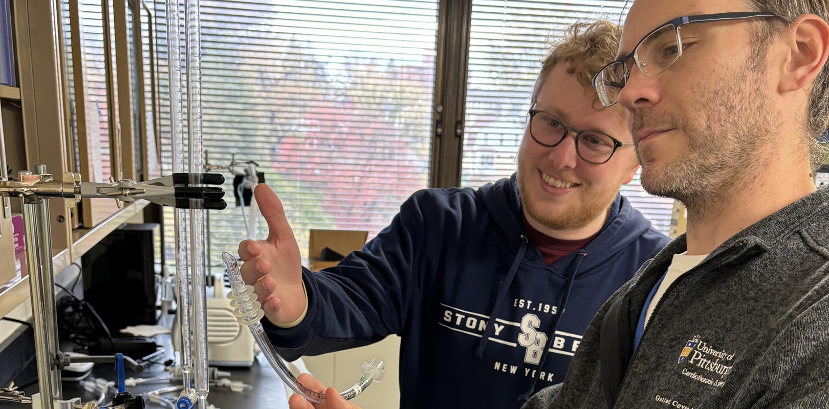 Garrett holding the prototype