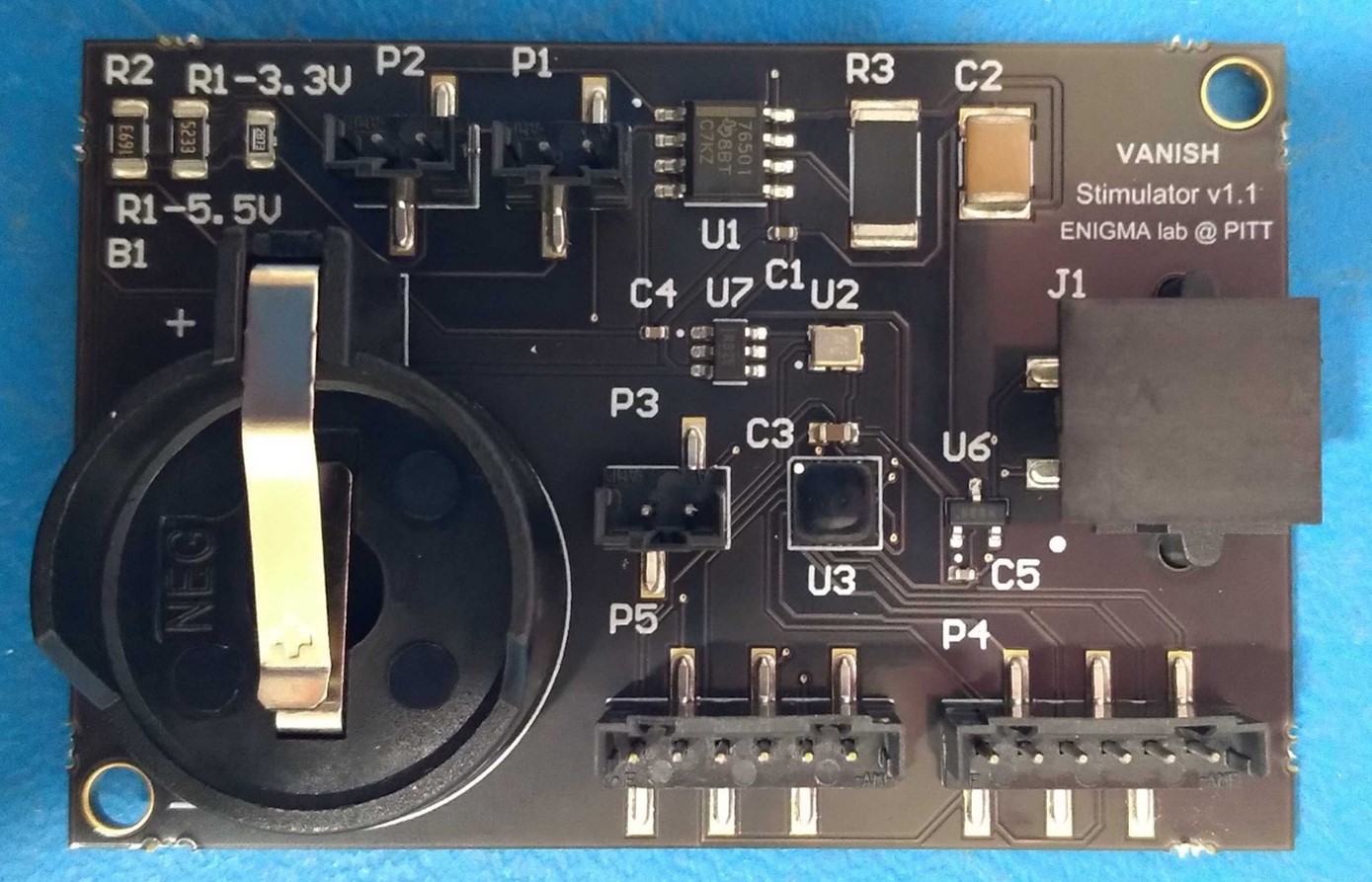 Stimulator PCB with custom ASIC chip