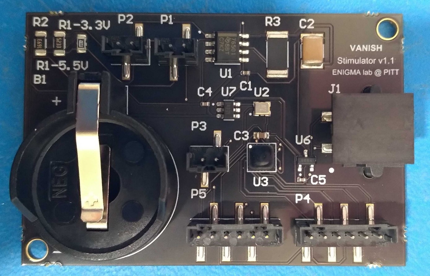 Stimulator PCB with custom ASIC chip