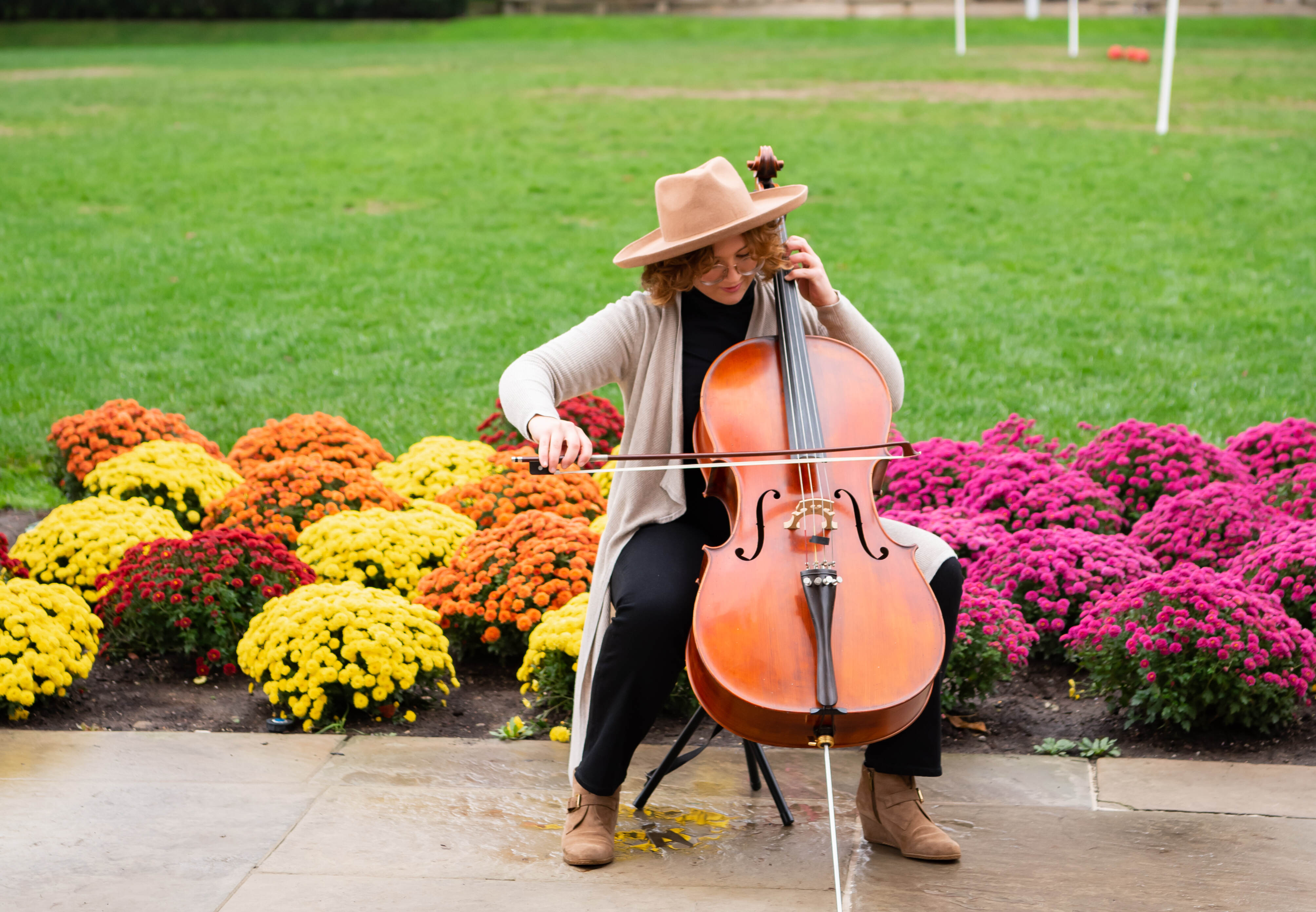 Cello player, French speaker, and ChemE student Helayna Baer was awarded the Thomas R. and Laura Ridge Scholarship for her academic achievements and community involvement.