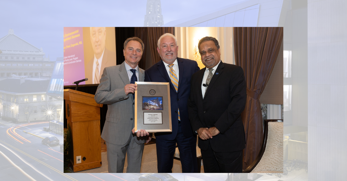 Tom Zagorski accepting award