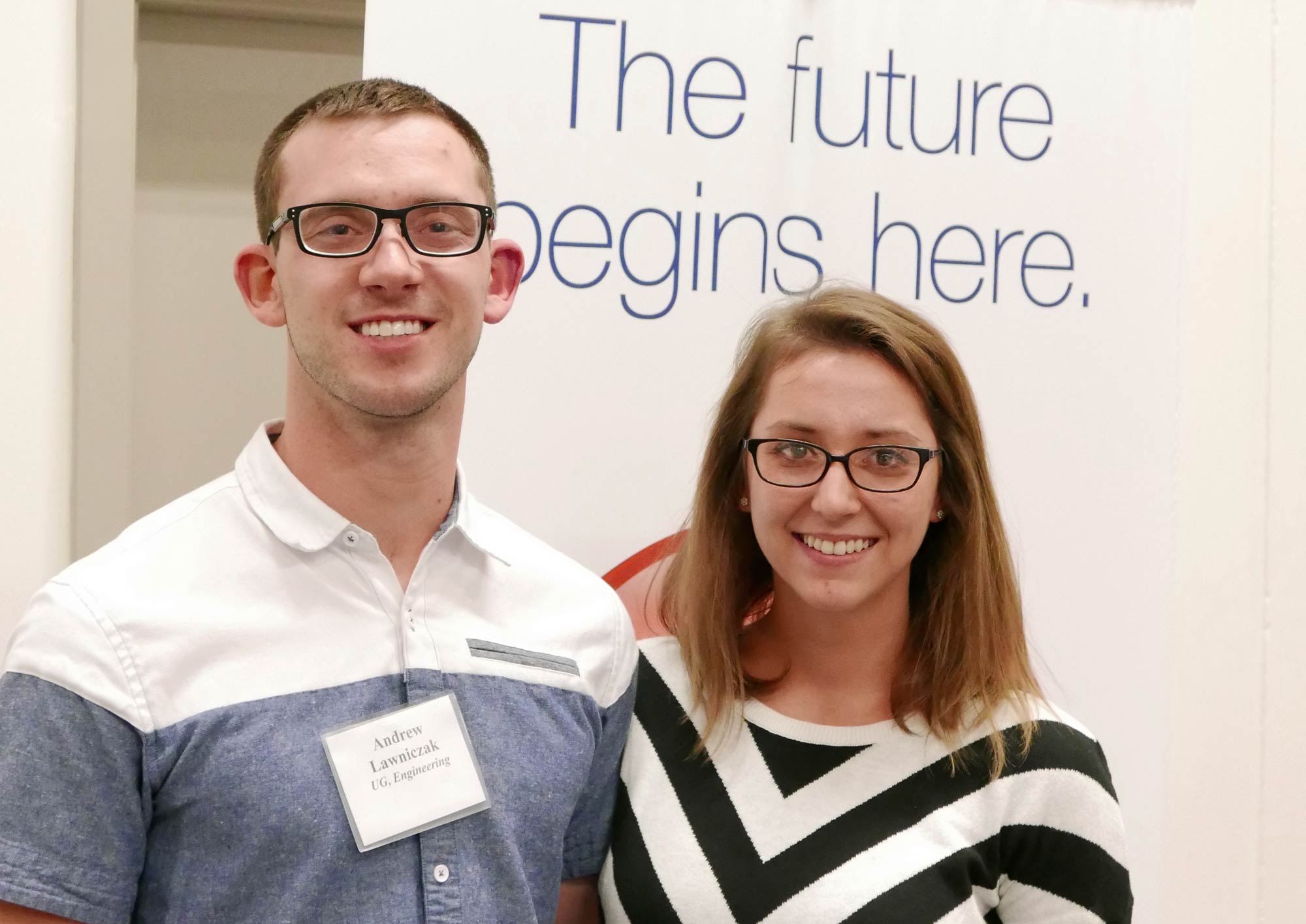 ReCYCLE team Andrew Lawniczak from mechanical engineering and materials science; and Jocelyn Dansey from industrial engineering