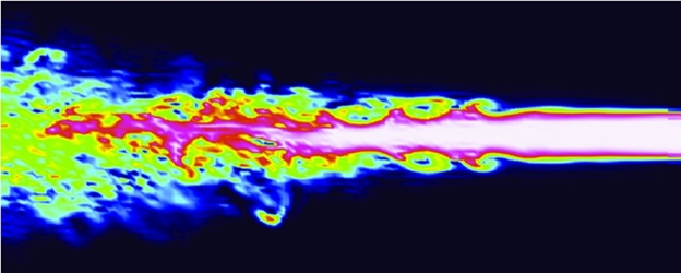 Flir image of turbulent combustion 