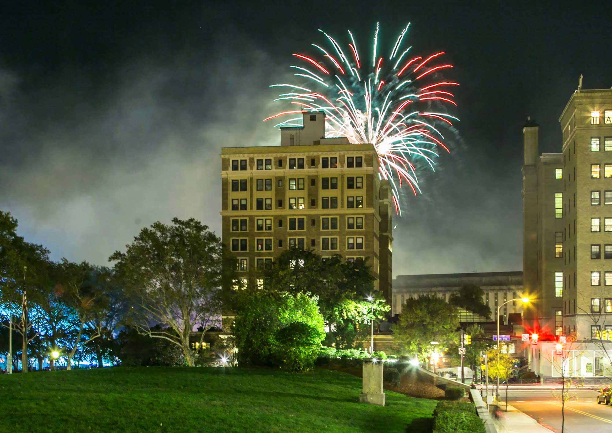 Fireworks on campus