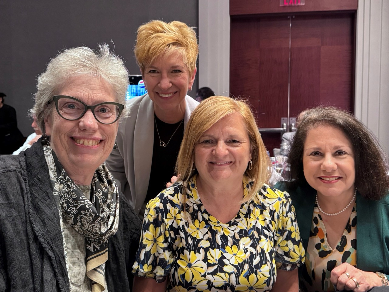 Bursic 2 - (L - R): Cindy Atman, formerly at Pitt now a professor at the University of Washington, who Bursic worked with on educational research; Mary Besterfield-Sacre, Senior Associate Dean for Academic Affairs and Nickolas A. DeCecco Professor in Industrial Engineering; Karen Bursic; and Kim LaScola Needy, Dean of Engineering at the University of Arkansas. Bursic 2