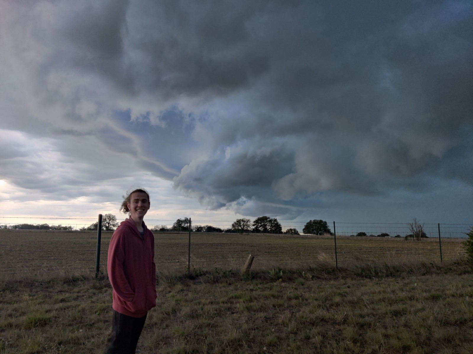 Noah French - French in front of one of the storms the group chased. Noah French