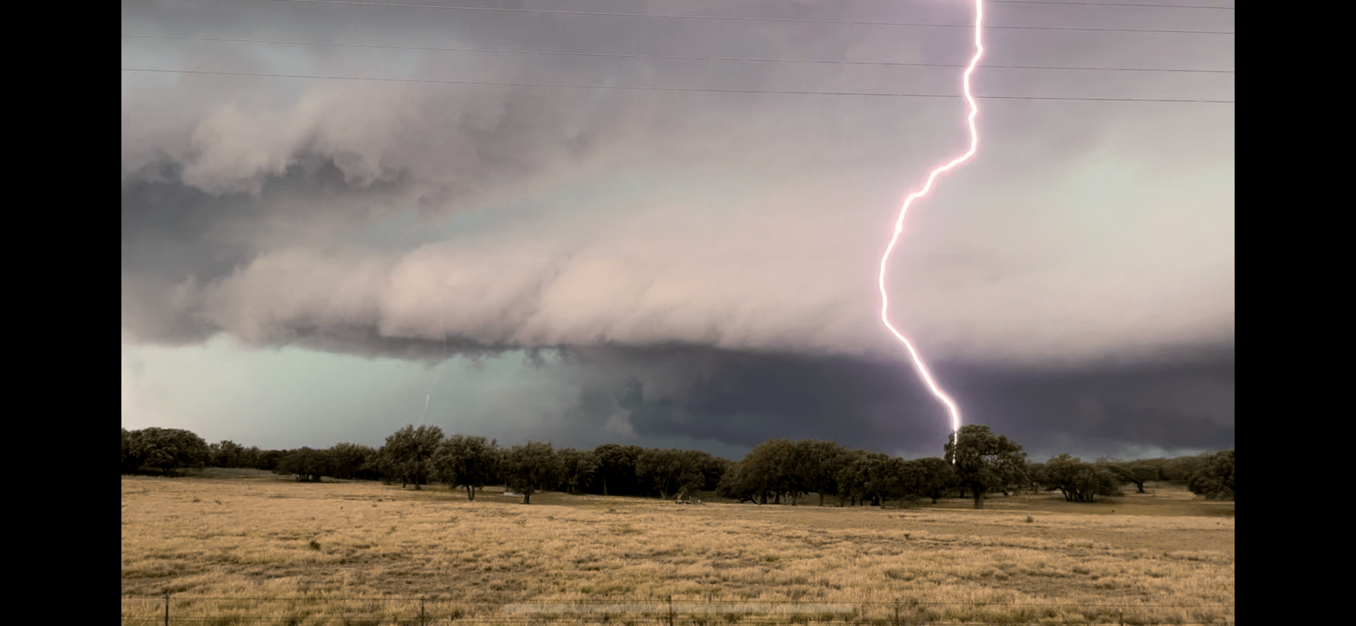 A storm and lightning strike