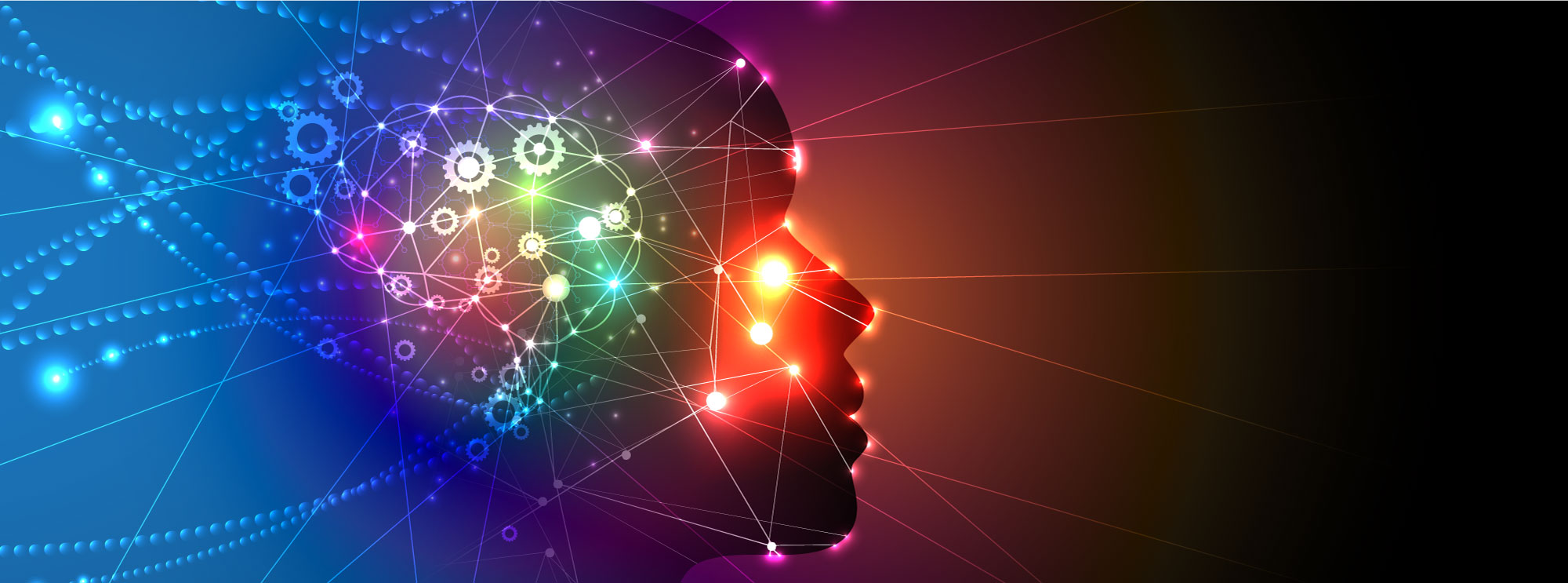 Illustration of a person with light lines