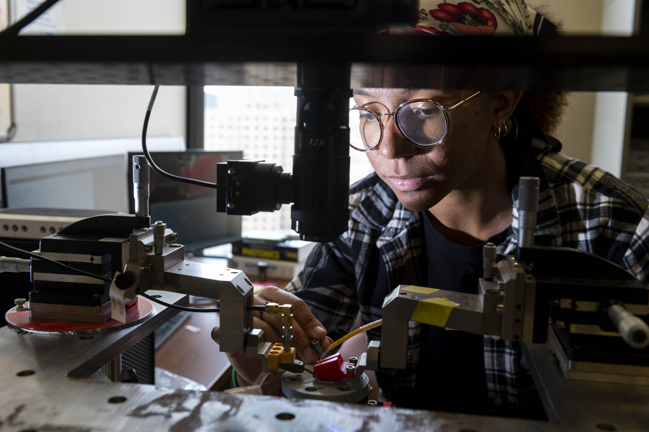 student with a chip