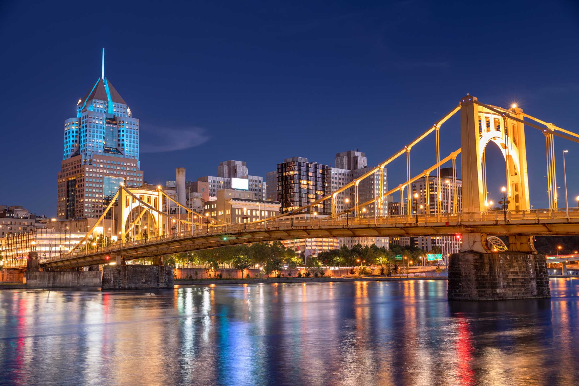 Downtown Pittsburgh at night