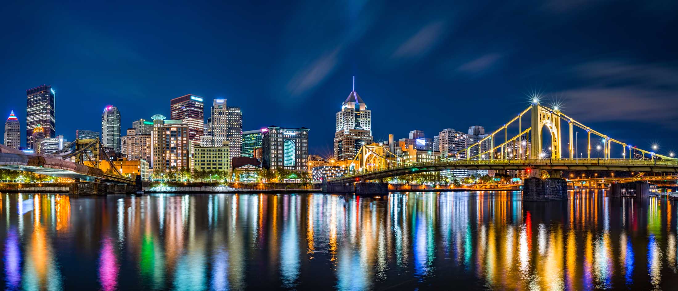 Downtown Pittsburgh at night