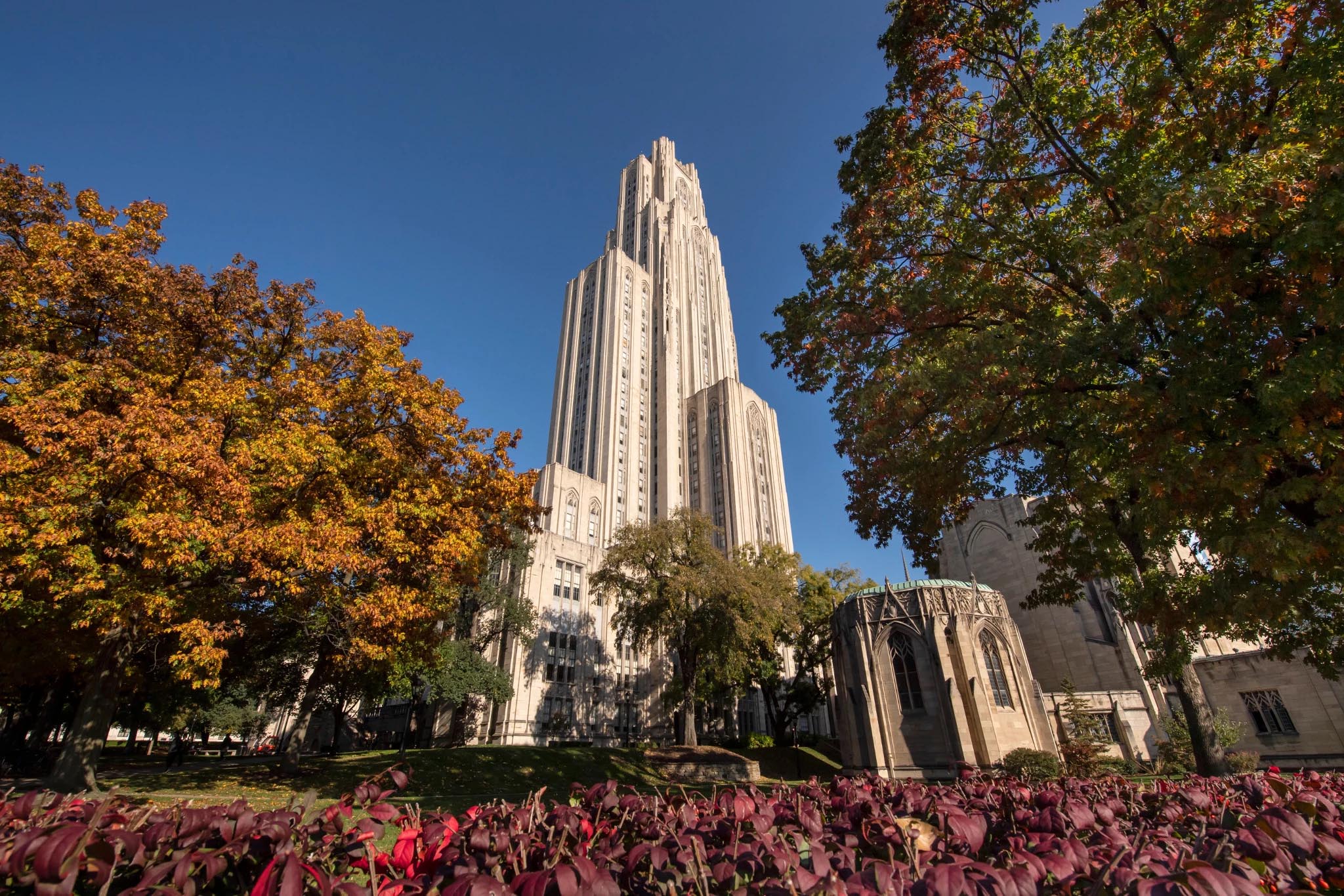 Cathedral of learning in the fall