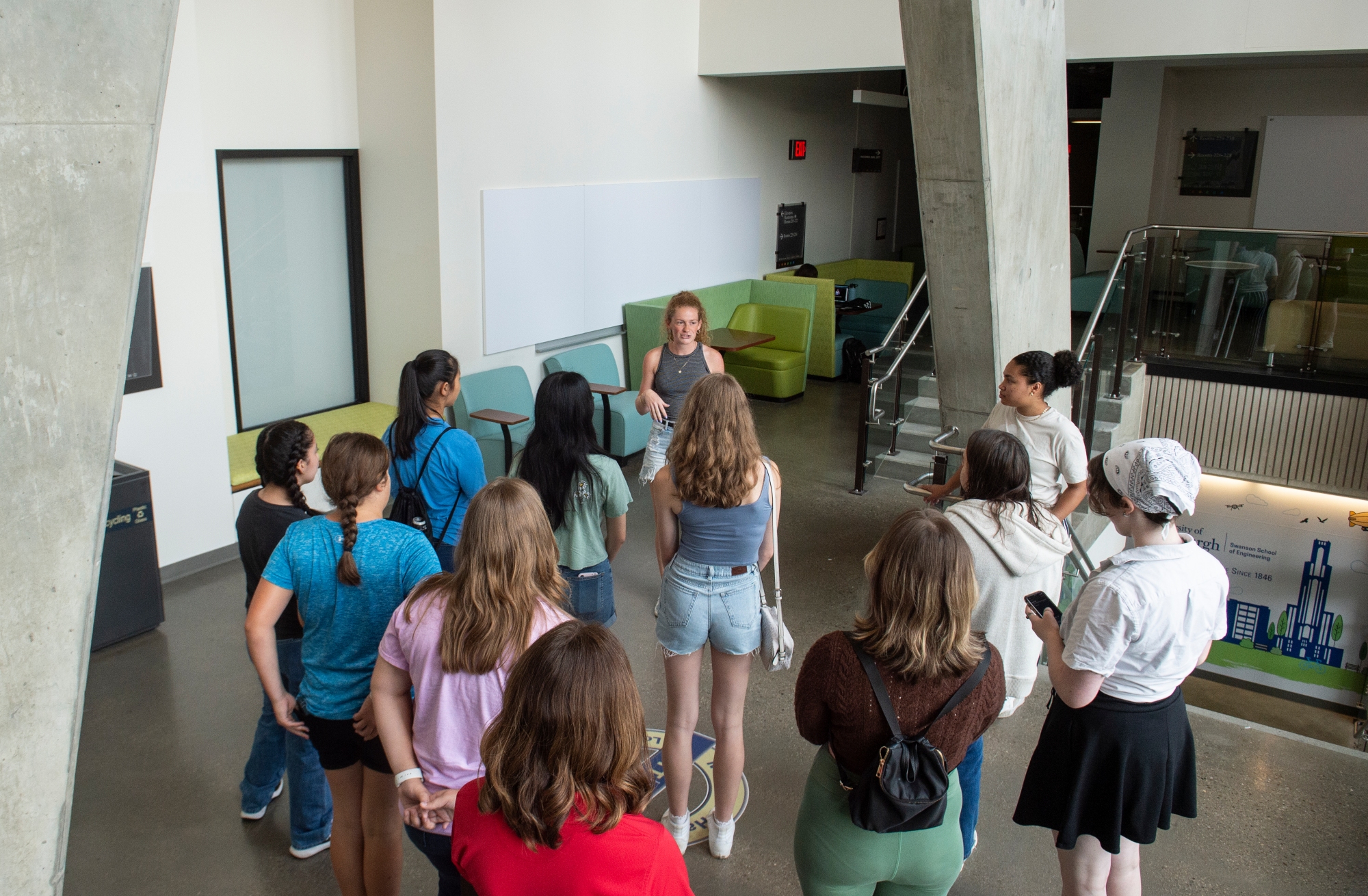 Students Touring the Engineering Building