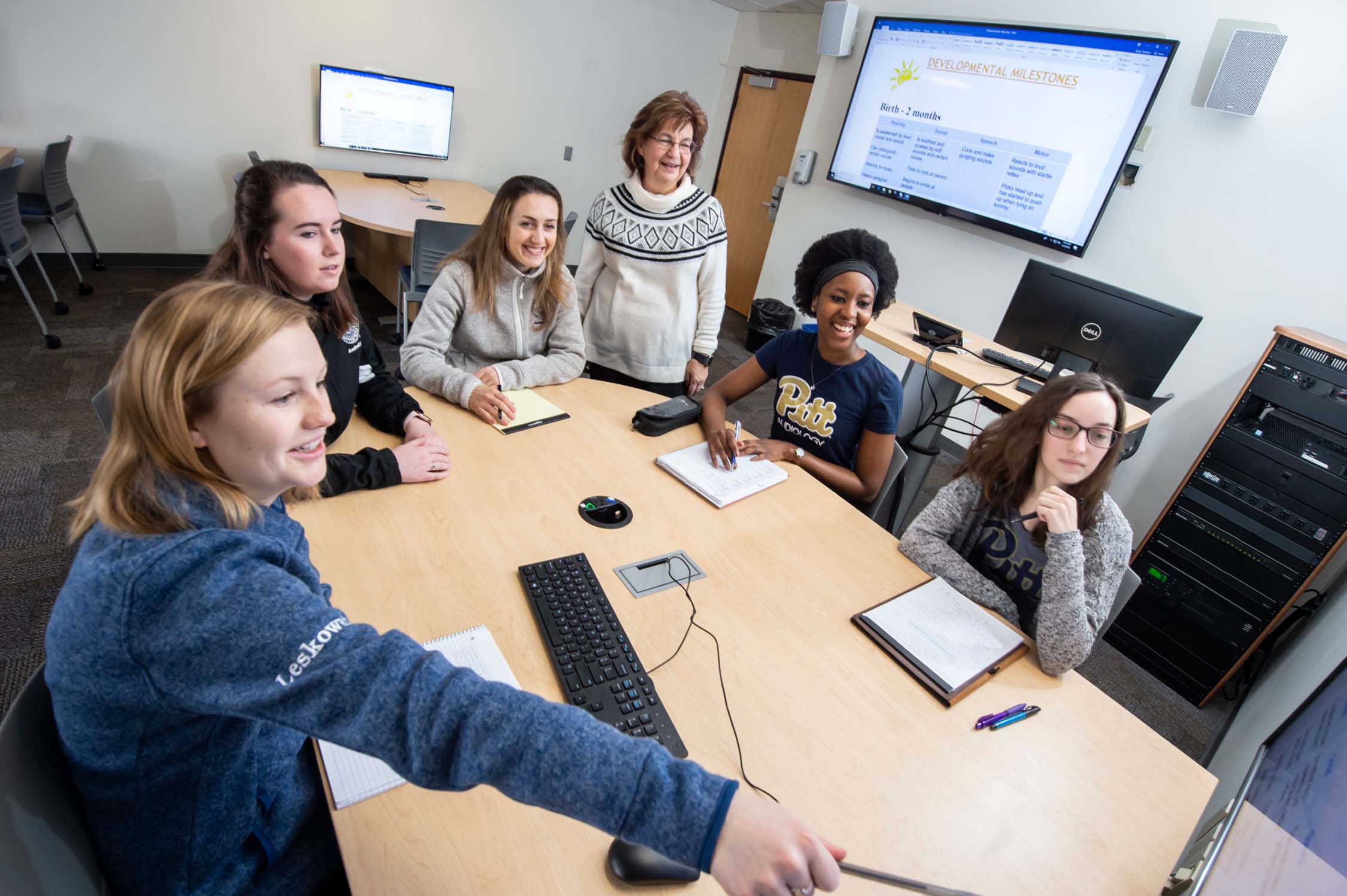  University of Pittsburgh students in a classroom  