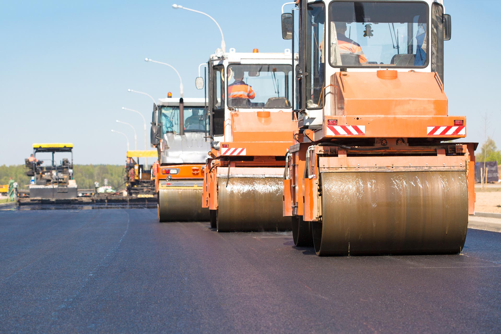 Construction of a blacktop roadway