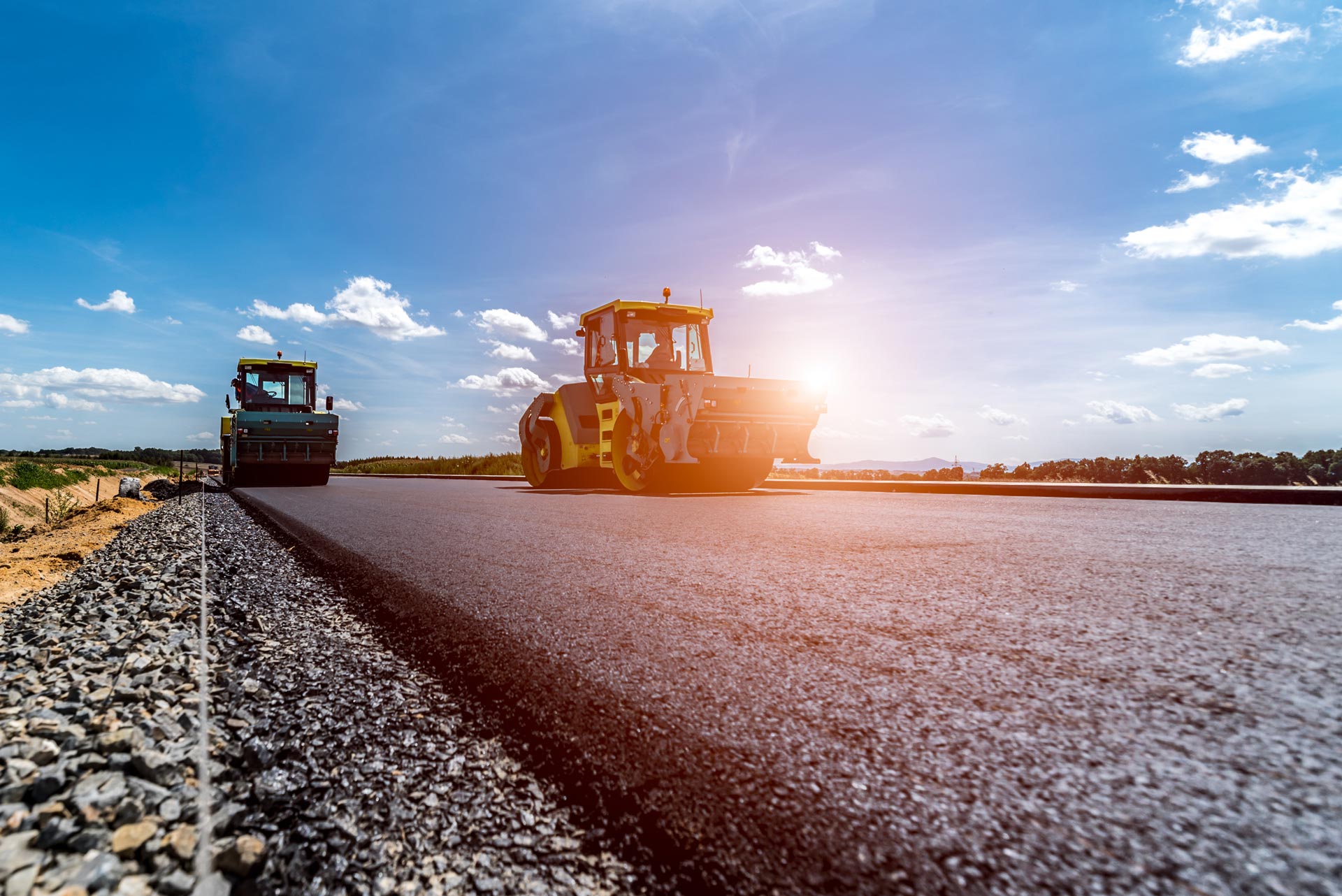 Construction of a blacktop roadway