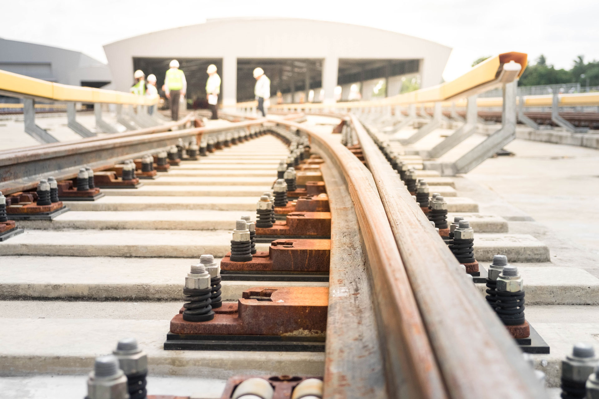  A closeup of transportation rails  