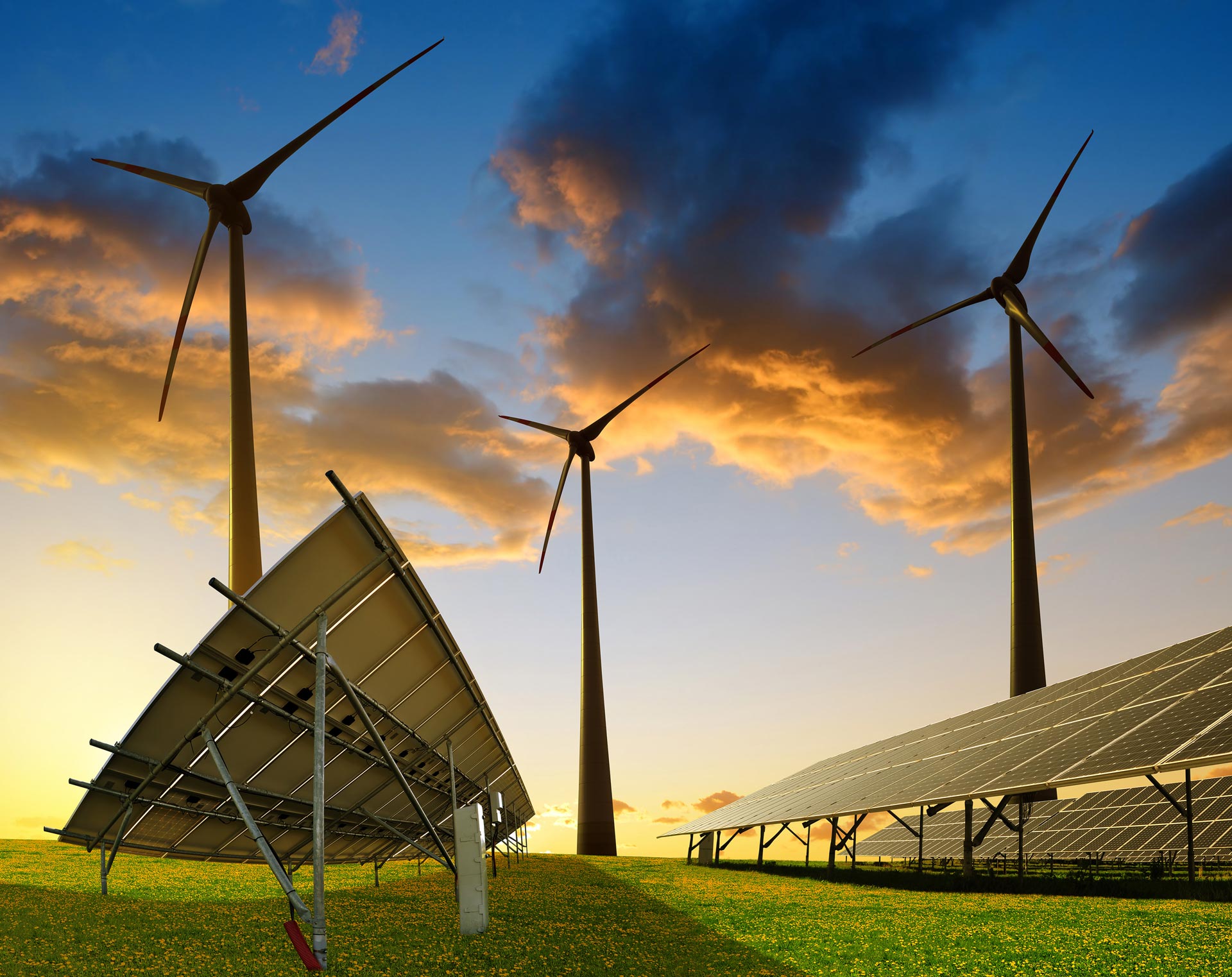 wind and solar farms